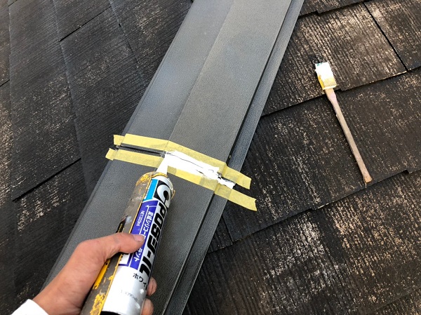 山梨県南巨摩郡　屋根塗装　屋根板金工事　シーリング補修　3度塗り