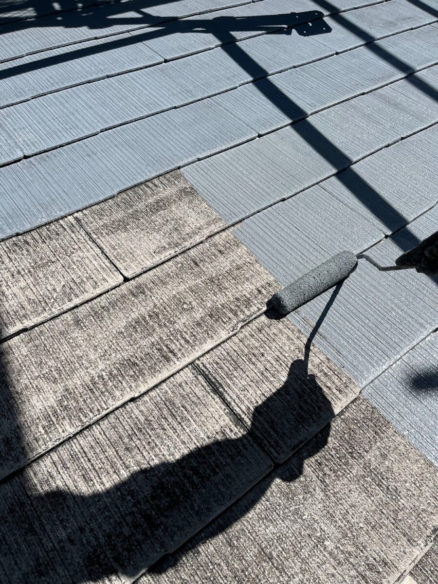 山梨県都留市　外壁・屋根塗装工事　屋根塗装は下塗りが重要！