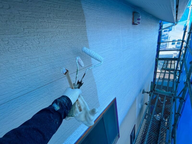 山梨県甲斐市　T様邸　屋根・外壁塗装工事　外壁塗装の工程とプラチナリファイン