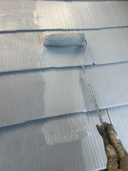 山梨県甲斐市　屋根塗装・外壁塗装工事　付帯部　雨樋の塗装